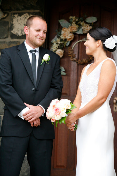Taking the wedding ring off.